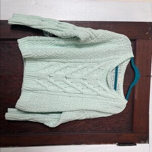 Aeropostale Light Green Cable Knit Sweater